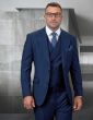 Statement Men's 100% Wool 3 Piece Suit - Thin Pinstripe