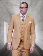 Statement Men's 3 Piece 100% Wool Fashion Suit - Modern Fit Windowpane