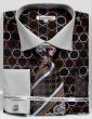 Black/Grey Men's Shirts Spread Collar Dress Shirt