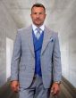 Statement Men's 100% Wool 3 Piece Suit - Thin Windowpane