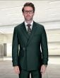 Statement Men's 2 Piece 100% Wool Modern Fit Double Breasted Suit - Metal Buckle