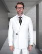 Statement Men's 2 Piece 100% Wool Modern Fit Double Breasted Suit - Metal Buckle