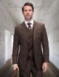 Statement Men's Outlet 3 Piece 100% Wool Fashion Suit - Textured Solid Color