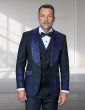 Statement Men's 3 Piece Modern Fit Tuxedo - Embellished Rhinestones