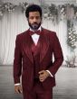 Burgundy Tuxedo for Men Double Breasted Vest