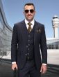 Statement Men's 3 Piece 100% Wool Fashion Suit - Classic Glen Plaid