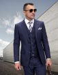 Statement Men's 3 Piece 100% Wool Fashion Suit - Classic Glen Plaid