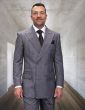 Statement Men's Outlet 2 Piece 100% Wool Plaid Fashion Suit - Double Breasted