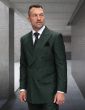 Statement Men's Outlet 2 Piece 100% Wool Plaid Fashion Suit - Double Breasted