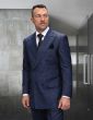Statement Men's 2 Piece 100% Wool Plaid Fashion Suit - Double Breasted