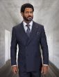 Statement Men's 2 Piece 100% Wool Double Breasted Suit - Micro Windowpane