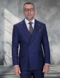 Statement Men's 2 Piece 100% Wool Double Breasted Suit - Micro Windowpane