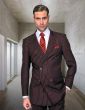 Red Suits Mens Double Breasted Wool Suits