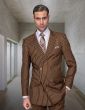Statement Men's 2 Piece 100% Wool Double Breasted Suit - Bold Pinstripe