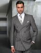 Statement Men's 2 Piece 100% Wool Double Breasted Suit - Bold Pinstripe