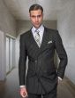 Statement Men's 2 Piece 100% Wool Double Breasted Suit - Bold Pinstripe