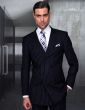 Statement Men's 2 Piece 100% Wool Double Breasted Suit - Bold Pinstripe