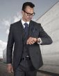 Statement Men's 3 Piece 100% Wool Suit - Subtle Plaid