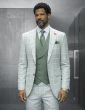 Mint Mens Suits Plaid Suit for Guys Suit Jacket with Peak Lapel