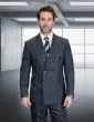 Charcoal Men's Double Breasted Wool Suit