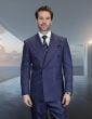 Indigo Men's Double Breasted Wool Suit