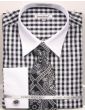 Daniel Ellissa Men's Outlet French Cuff Shirt Set - Tiled Jacquard Tie