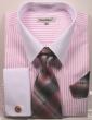 Daniel Ellissa Men's French Cuff Shirt Set - Dark Accented Tie