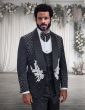 Statement Men's 3 Piece Modern Fit Tuxedo - Ornate Rhinestone 