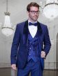 Statement Men's 3 Piece Fashion Tuxedo - Velvet Accents