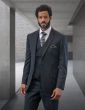 Statement Men's Outlet 100% Wool 3 Piece Suit - Double Breasted Vest