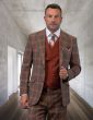 Statement Men's 100% Wool 3 Piece Suit - Layered Tones