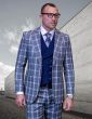 Statement Men's Outlet 100% Wool 3 Piece Suit - Plaid Pattern