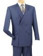 Vinci Men's 2 Piece Double Breasted Suit - Adjustable Waistband 