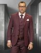 Statement Men's 3 Piece 100% Wool Fashion Suit - Classic Plaid