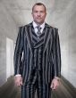 Statement Men's 3 Piece 100% Wool Suit - Bold Quad-Stripe