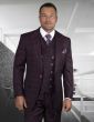 Statement Men's 100% Wool 3 Piece Suit - Tone on Tone Windowpane