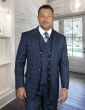 Statement Men's Outlet 100% Wool 3 Piece Suit - Tone on Tone Windowpane