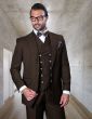 Statement Men's 100% Wool Suit - Unique Double Breasted Vest