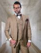 Statement Men's 100% Wool Suit - Unique Double Breasted Vest