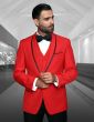 Statement Men's Outlet 3 Piece 100% Wool Tuxedo - Accented Shawl Collar