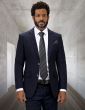 Statement Men's 2 Piece Big and Tall 100% Wool Fashion Suit - Layered Windowpane