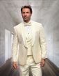 Statement Men's 3 Piece Modern Fit Tuxedo - Textured Jacket and Vest