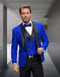 Statement Men's 3 Piece Modern Fit Tuxedo - Textured Jacket and Vest