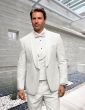 Statement Men's Outlet 3 Piece Modern Fit Tuxedo - Textured Jacket and Vest