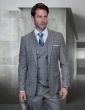 Statement Men's 100% Wool 3 Piece Suit -  Sharp Windowpane