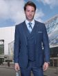 Statement Men's Outlet 100% Wool 3 Piece Suit -  Sharp Windowpane