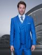 Statement Men's 100% Wool 3 Piece Suit -  Sharp Windowpane