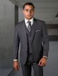 Statement Men's 100% Wool 3 Piece Suit -  Textured Stripes