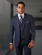 Statement Men's 100% Wool 3 Piece Suit -  Textured Stripes