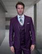 Statement Men's 100% Wool 3 Piece Suit -  Tone on Tone Plaid
